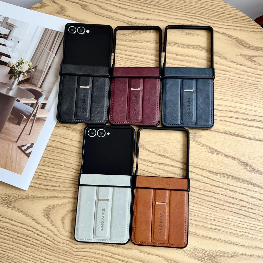 Luxury Retro Cowhide Pattern Folding Stand Leather Case with All-Inclusive Hinge Cover