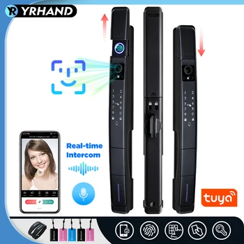 3D Face recognition lock Tuya wifi fechadura eletronico digital Waterpoof Visual intercom keyless unlock Sliding Smart Door Lock 1