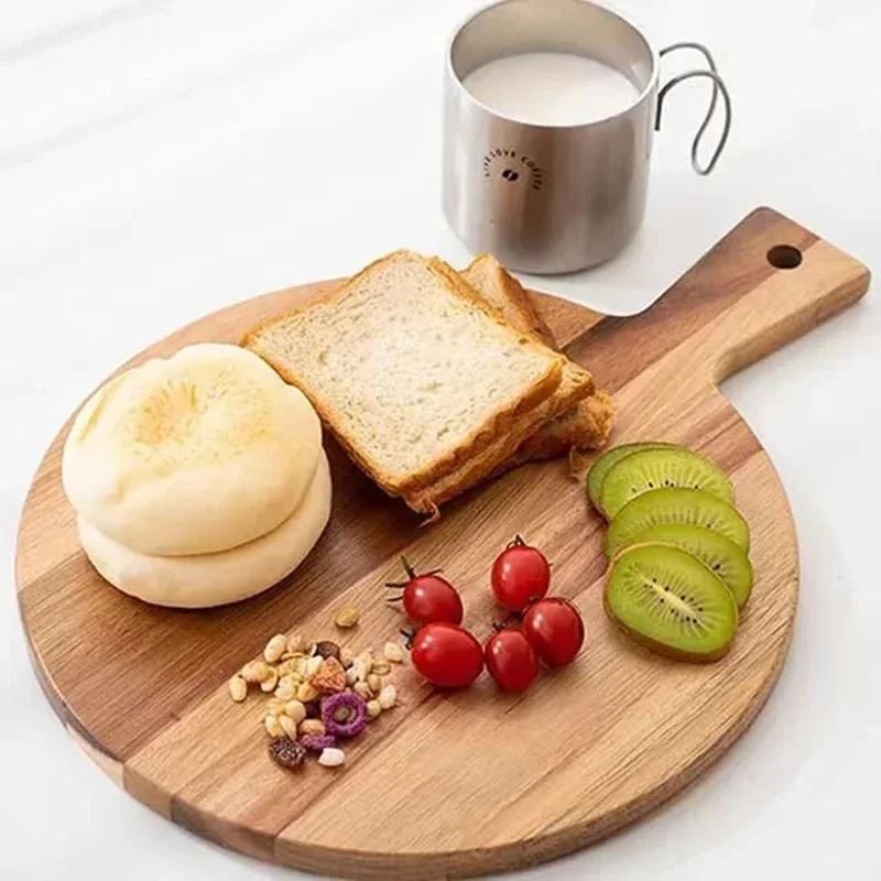 Acacia Wood Cutting Board with Handle 40x30cm Chopping Board Wooden Pizza Serving for Home Baking,Cheese,Bread,Charcuterie