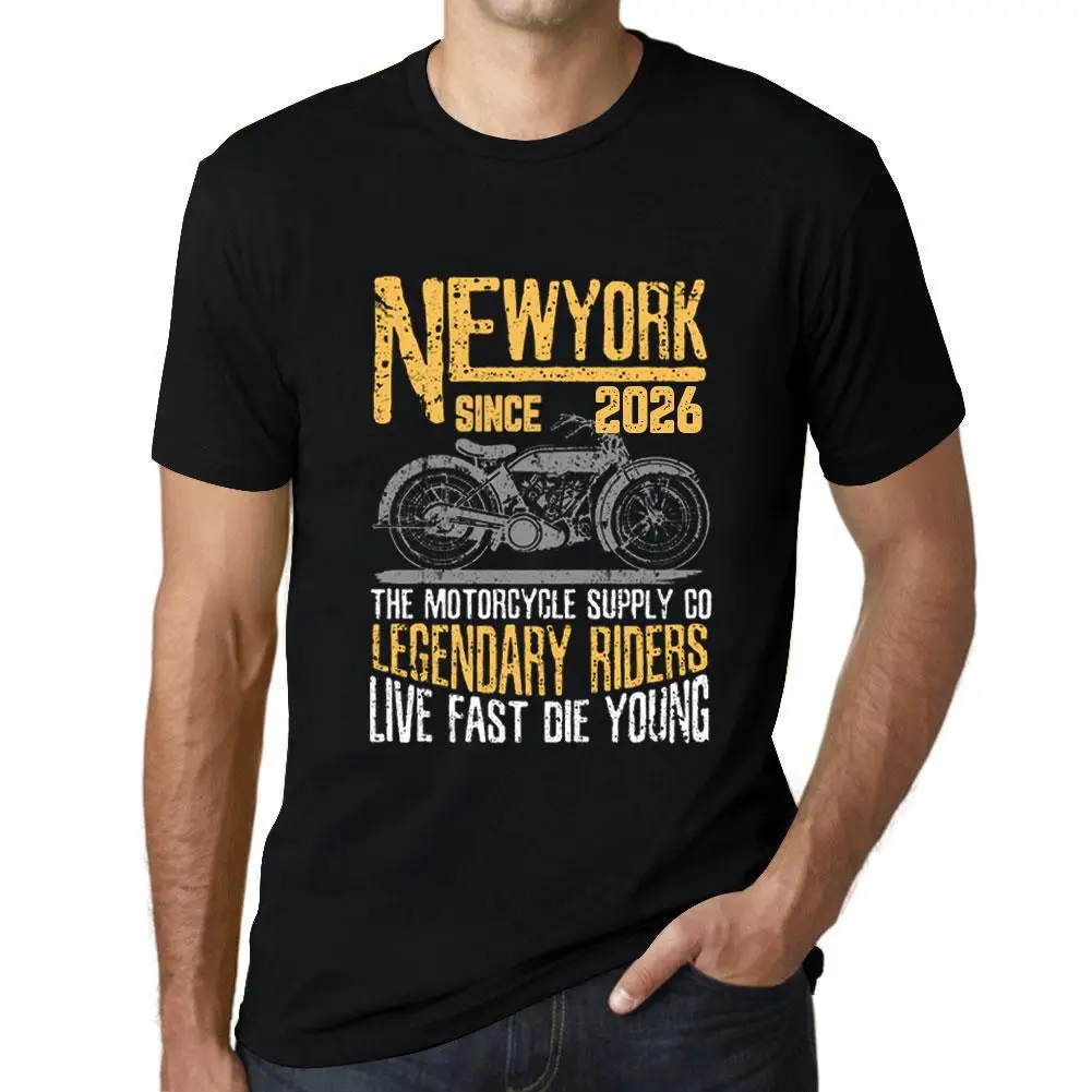 

Men’s Vintage Tee Shirt Graphic T Shirt New York Motorcycle Since 2026 Deep Black