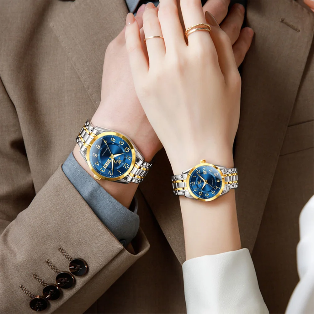 OLEVS 3666 Watch For Men Women Simple Fashion Number Scale Quartz Couple Watch Top Brand Calendar Waterproof Luminous Wristwatch