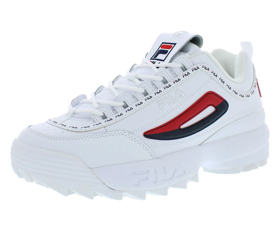 Fila Disruptor II Premium Repeat Womens Shoes Size 9, Color: White/Navy/Red