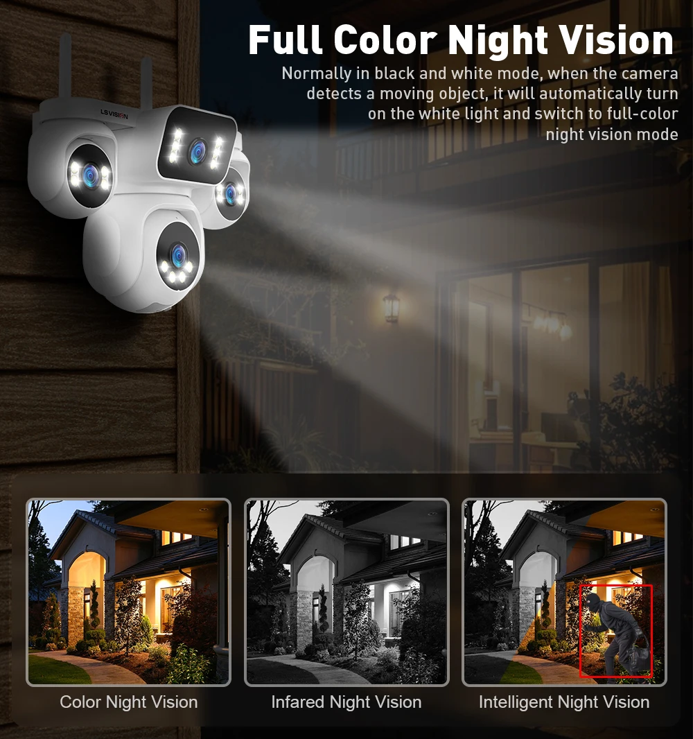 20MP 12X Optical Zoom WiFi IP Camera Outdoor Security Camera PTZ Auto Tracking C