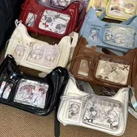 Filles bricolage femmes Y2K Harajuku sacs d'école coréen Transparent Ita sac école bandoulière Anime plaque d'affichage sac à main jouet 5