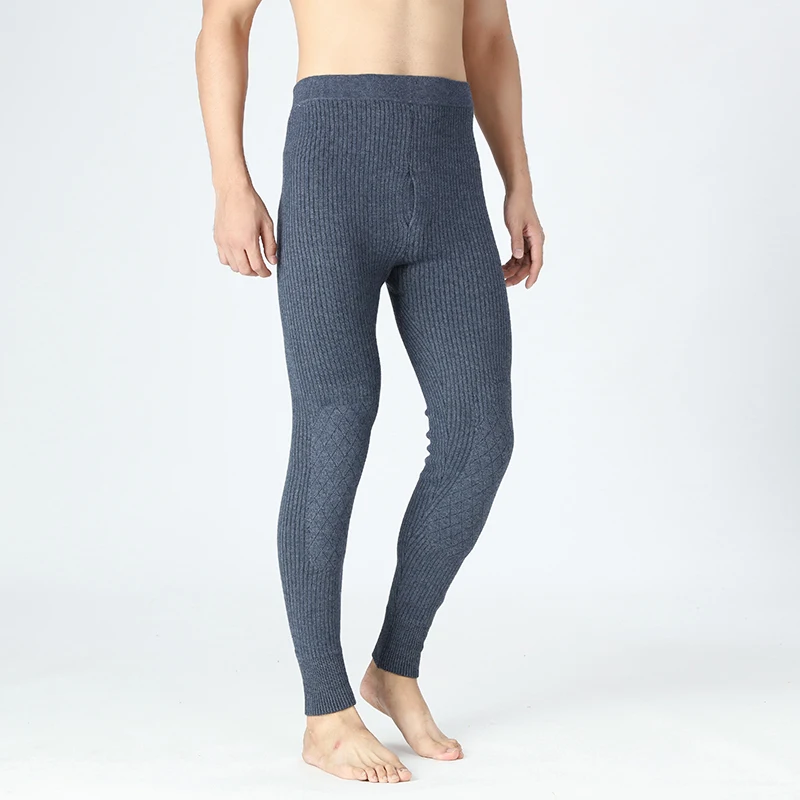 

Autumn and Winter New High Quality New Warm Wool Pants Casual Mens Slim Fit Elastic Trousers