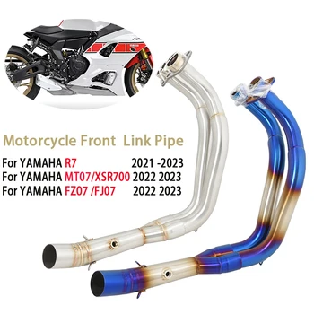 Slip on For Yamaha YZF R7 MT-07 FZ07 FJ07 XSR700 2021 2022 - 2023 Motorcycle Exhaust System Original Diameter Front Link Pipe