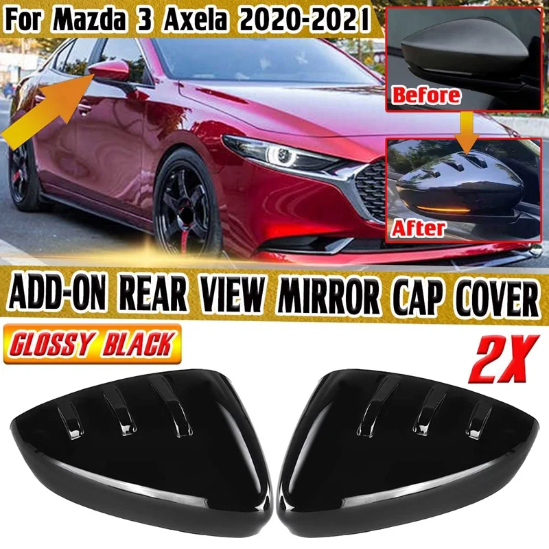 

Глянцевая черная крышка зеркала заднего вида для Mazda 3 Axela 2020-2021