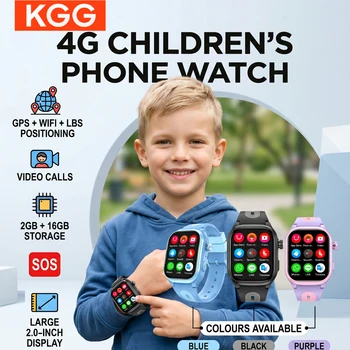 Smartwatch per Bambini con GPS Tracker 4G, WIFI, Videochiamata, Download APP, SOS, Chiamata Telefonica, Regalo per Ragazzi e Ragazze