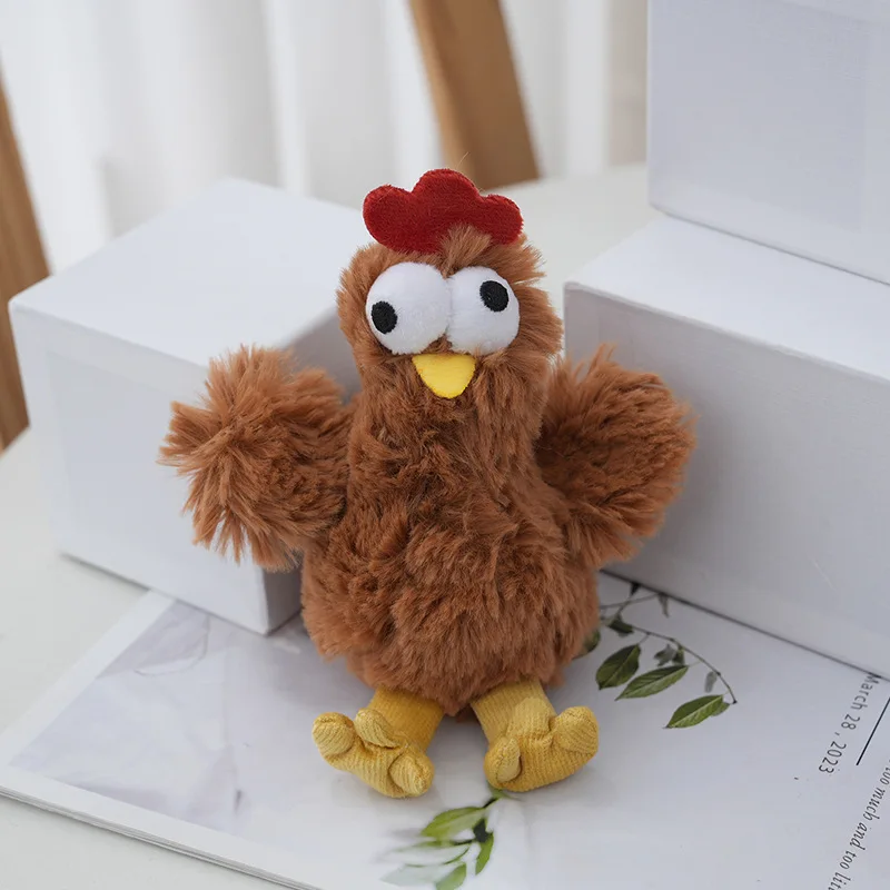 Wholesale 12pcs/lot 15cm Hot animal Chicken plush toys keyring  Chick dolls pendant key chain for children gifts 5