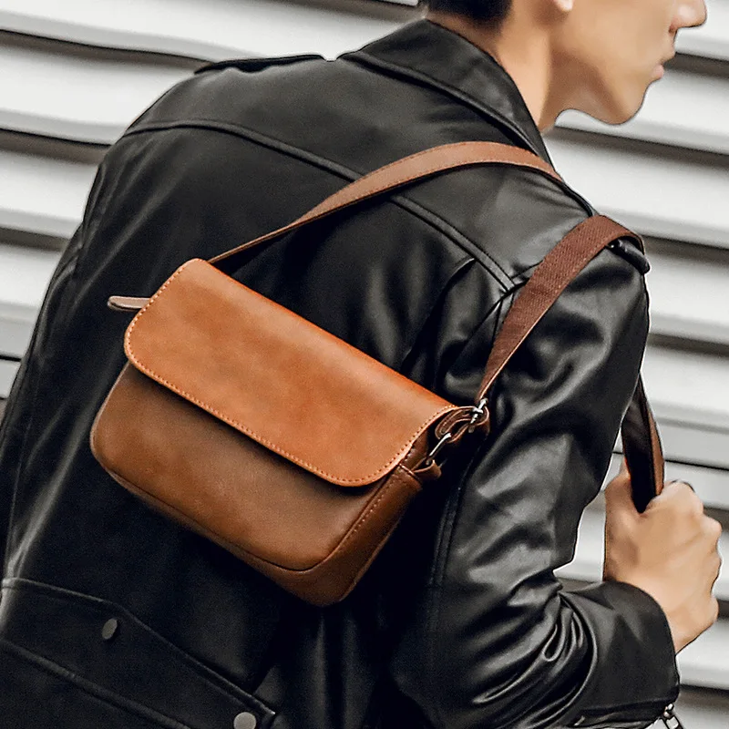 2023 Popular Small Shoulder Bags For men Pu Leather Fashion Crossbody Bag Business Travel Sports Mobile Phone  Messenger Bag