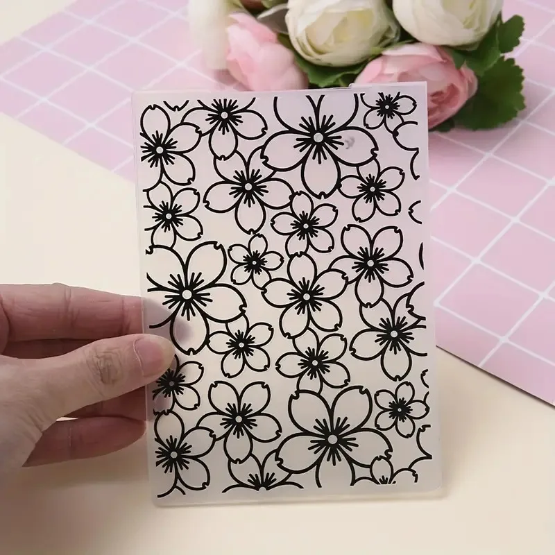 1Pc Embossing Folder Flowers Pattern Plastic Embossing Folder Machine Template for Card Making Scrapbook Paper Album Craft DIY D