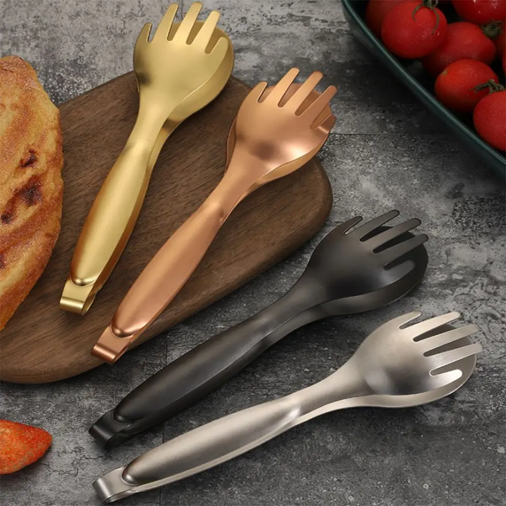 

Heat-Resistant Cooking Utensils Stainless Steel Non-Slip Cooking BBQ Clip Kitchen Accessories Food Tongs Bread Serving Tongs