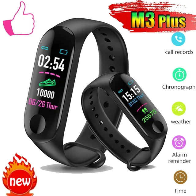 M3 Plus Sports SmartWatch Heart Rate Blood Pressure Monitoring Waterproof Smart Bracelet Men's Women's Multi-function Watches 1