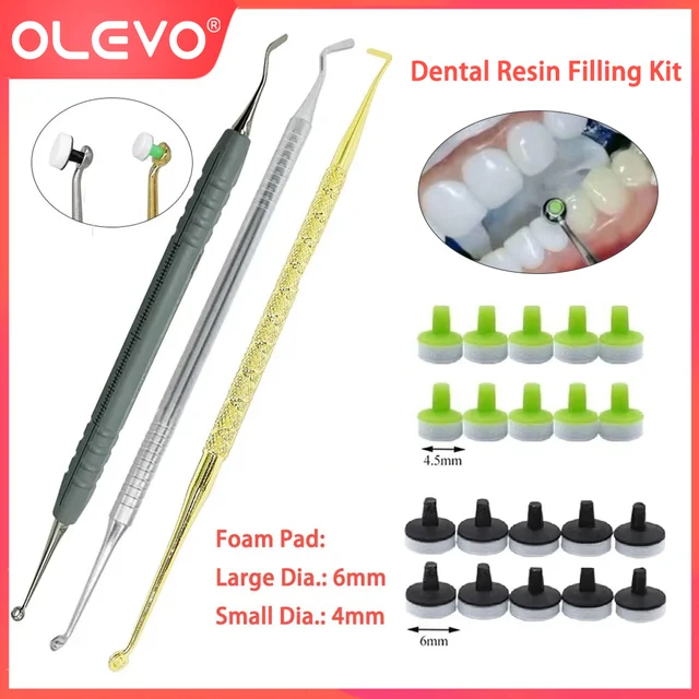 OLEVO Dental Resin Filling Molding Tool Kit Veneer Foam Pads Composite Resin Spatula Handle Dentistry Instruments Materials
