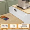 Kitchen Island with Extendable Dining Table,Grain Top Kitchen Island with Power Outlet, Rolling Kitchen Island Cart on Wheels 5