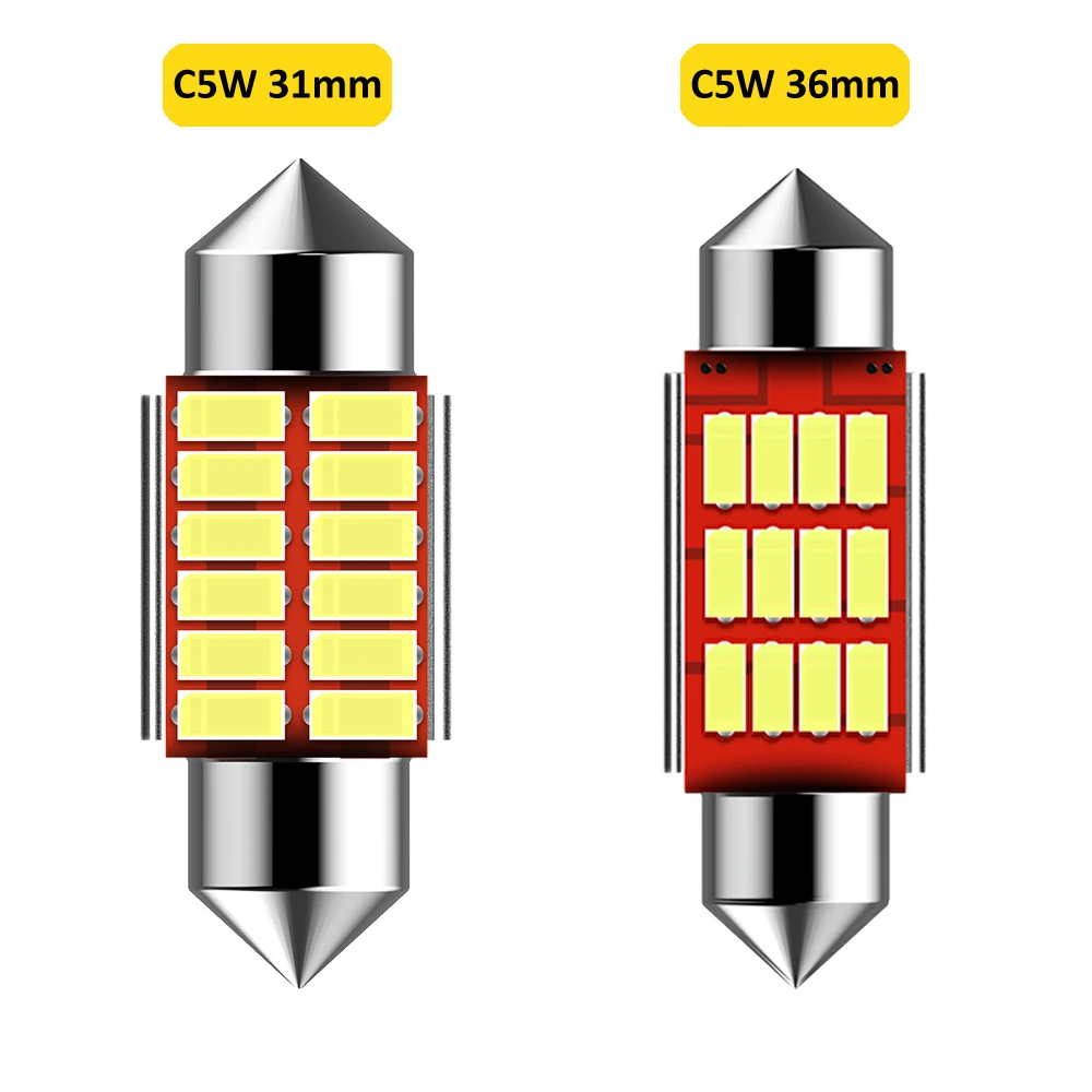 AUXITO 4Pcs Canbus C5W LED 31mm ���� 36mm ���� �ڵ��� ���׸��� ���� ������ �۷��� �ڽ� Ʈ��ũ ��ȣ�� ����Ʈ ȭ��Ʈ 6000K