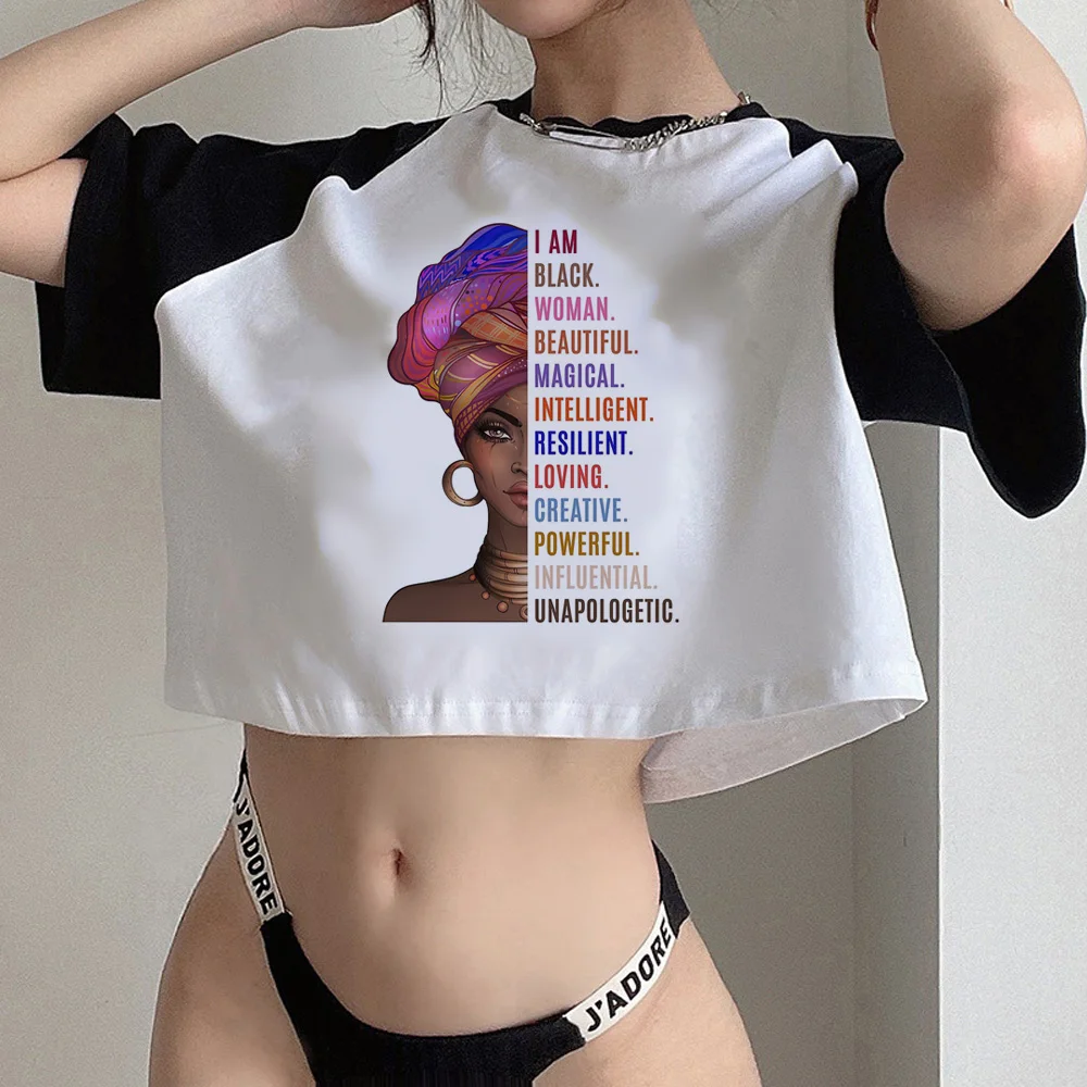 

African Print tshirt women anime Japanese streetwear t shirt female anime clothes