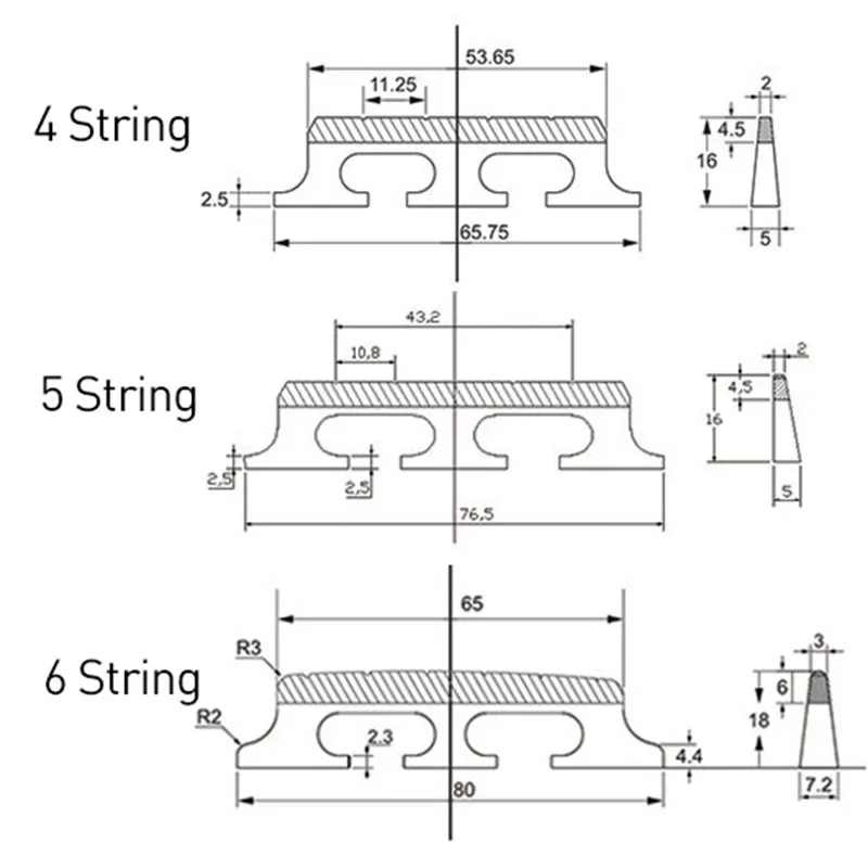 Maple And Ebony 3 Footed Banjo Bridge For 4 5 6-String Banjos Parts Replacement High Quality Musical Instrument Accessories