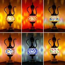 

Newest Mediterranean style Art Deco Turkish Mosaic Table Lamp Handcrafted mosaic Glass romantic bed light