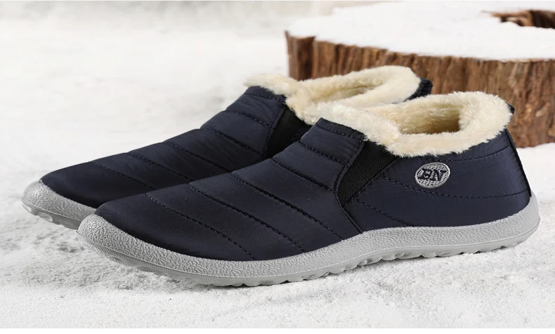 Männer Stiefel Klassiker Wasserdichte Schnee Stiefel Für Winter Schuhe männer Schwarz Pelz Stiefel Knöchel Winter Schuhe Casual Botas Para hombre – Detail 10