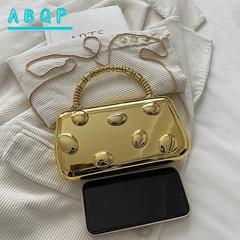 Nuova Borsa da Sera per Donna in Acrilico, Monocolore Lucido, Borsa a Mano di Lusso, Borsa a Tracolla 3D alla Moda - immagine 4