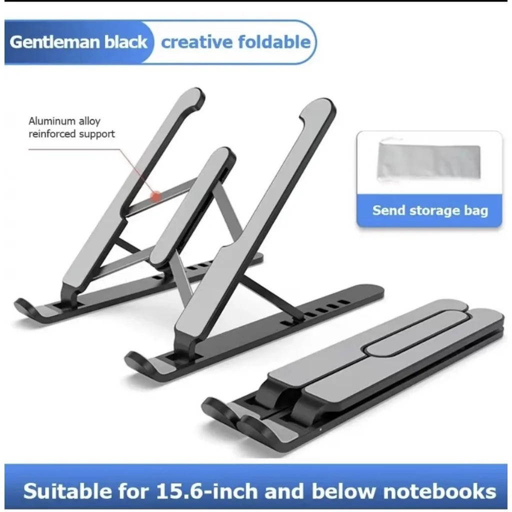 Suporte Base Notebook Tablet Portátil Regulável Dobrável de MEtal e Plastico - 1