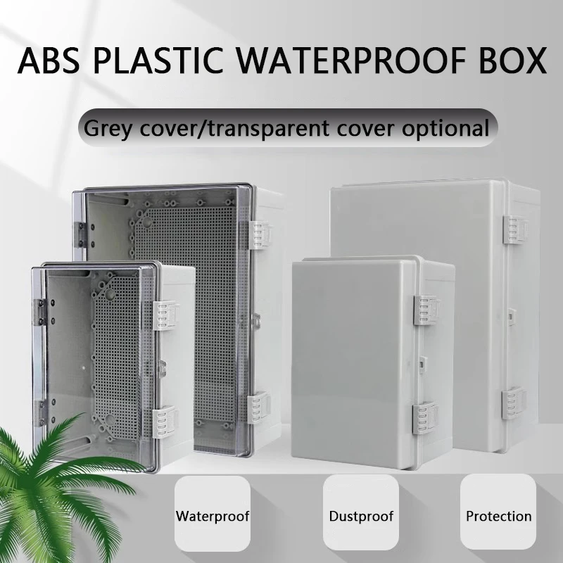 IP66 Waterproof Plastic Enclosure Junction Box Gray/Transparent Electrical Power Connections Box Outdoor Distribution Housings