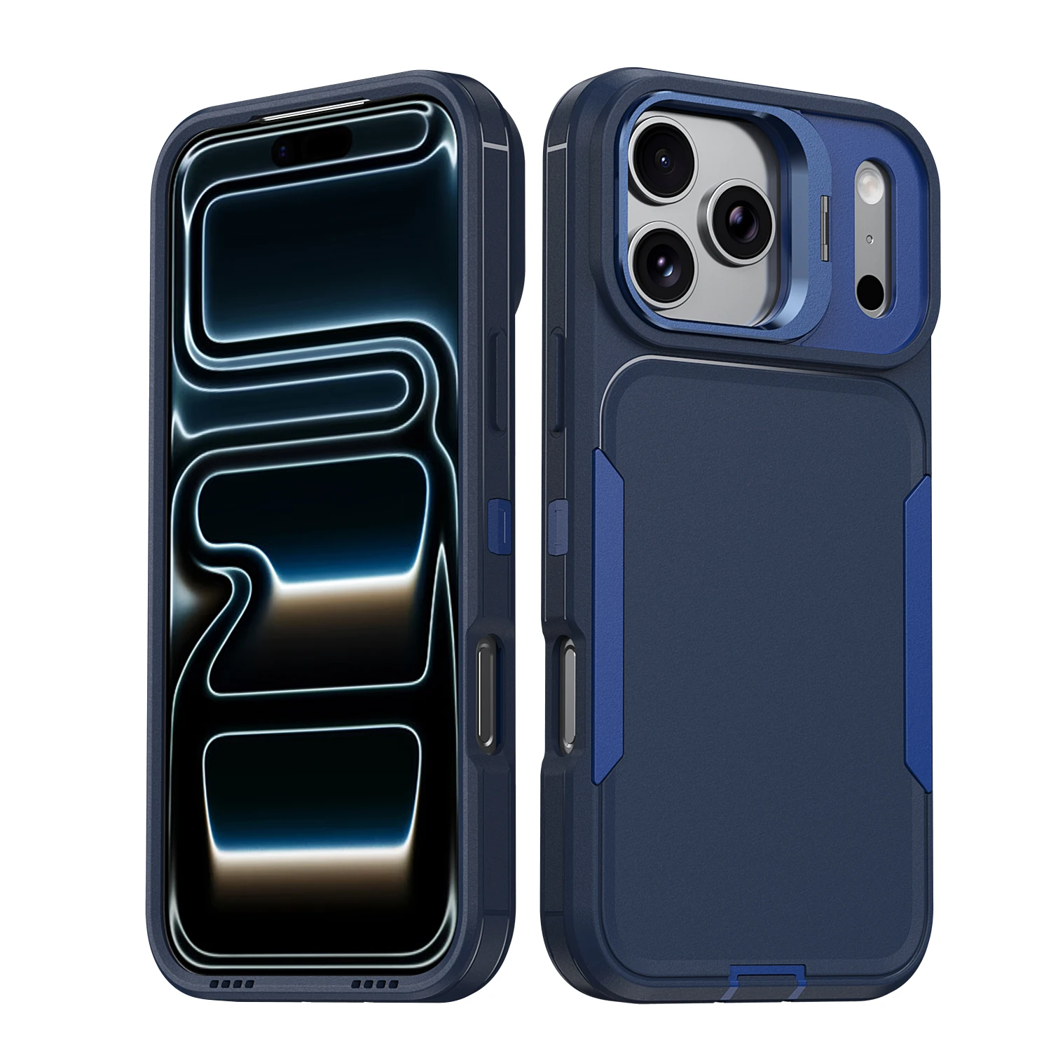Shockproof Armor Defender Case with Camera Holder - Dual Layer Heavy Protector Cover