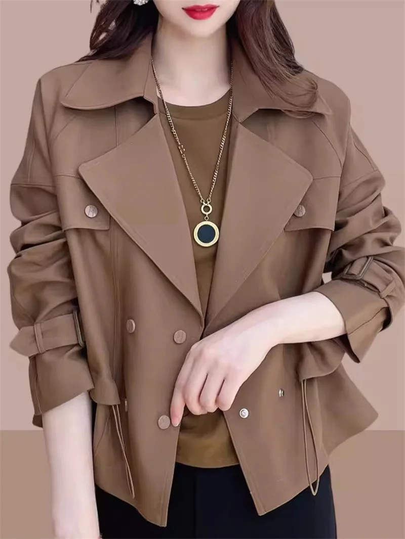 2024 Spring and Autumn New Windbreaker Elegant and Elegant Women's Short Coat British Style Small and Versatile Women's Clothing