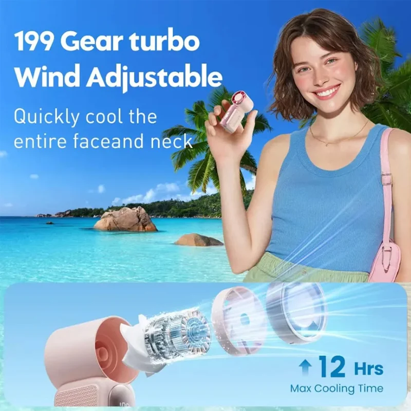 Ultra-Portable Rechargeable Handheld Fan with Adjustable Speed