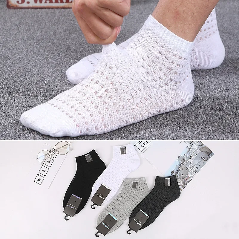 Chaussettes pêche homme Jeseca mesh été invisibles respirantes noires grises blanches cadeaux