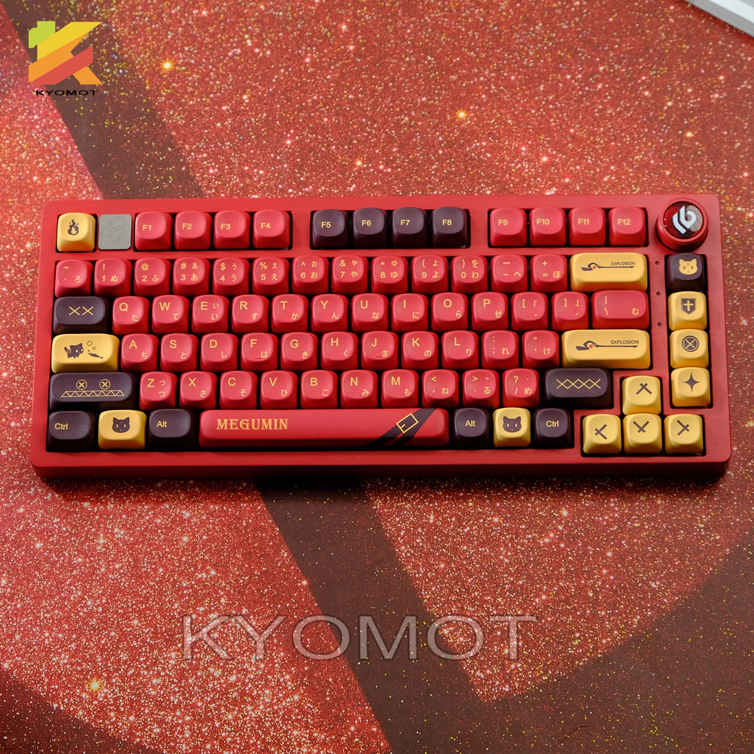 KTOMOT 125키 코노사바 메구민 키캡 XOA 프로파일 염료 서브 PBT 애니메이션 키캡 (체리 MX 스위치 DIY GMK 기계식 키보드용)