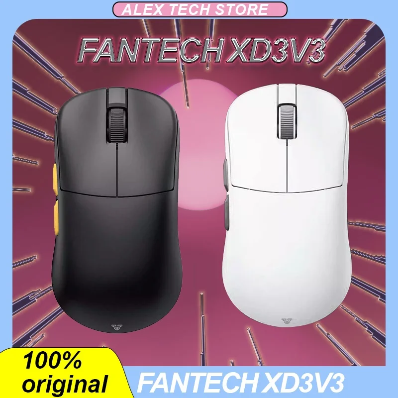 

Беспроводная Bluetooth-мышь FANTECH XD3V3, 3 режима, оптический датчик Paw3395, 4k, 8k, легкая игровая мышь с низкой задержкой, подарок