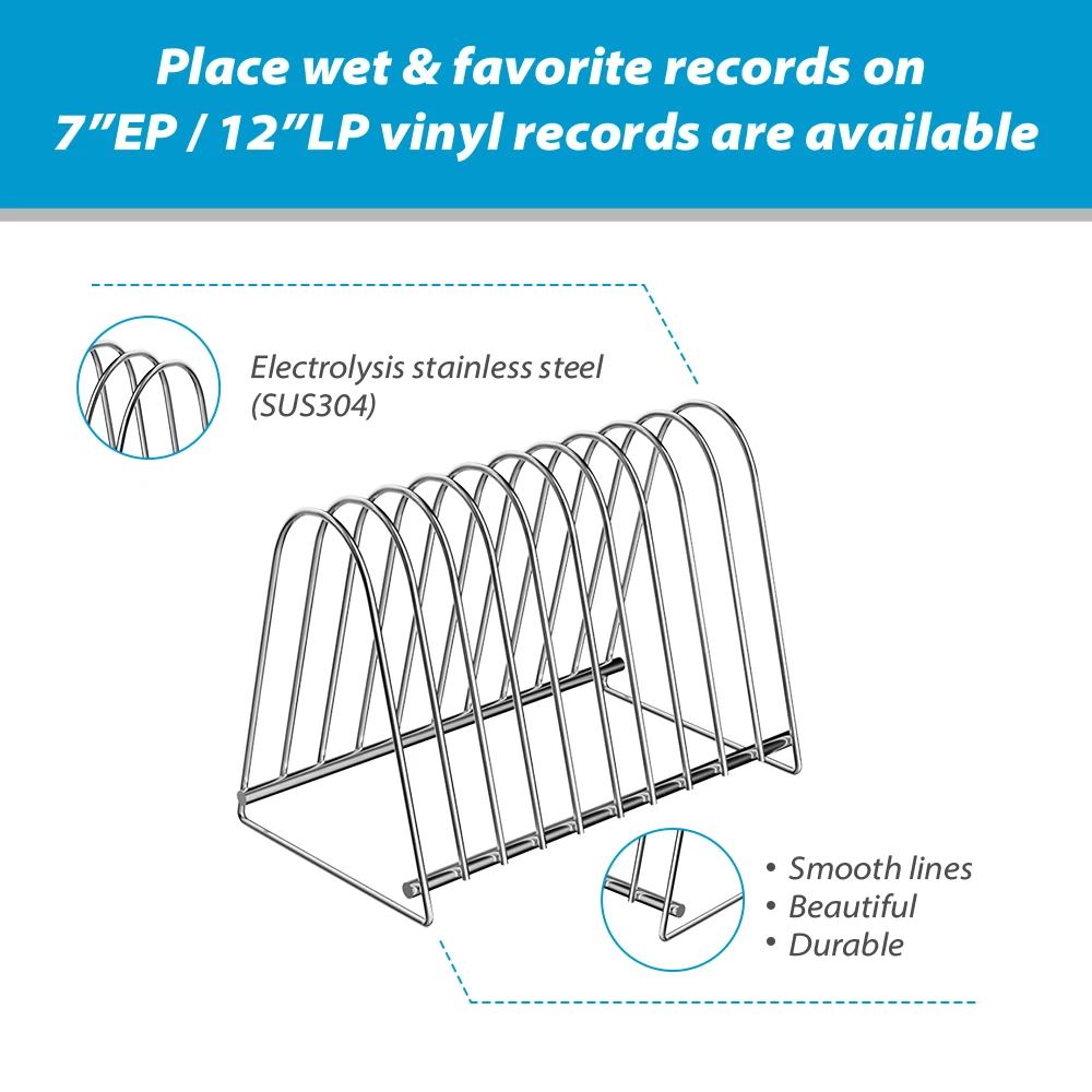 Records Collection Stand Vinyl Record Album Collection Display Storage Rack Clean Drying Rack Home Desk Decoration Bracket