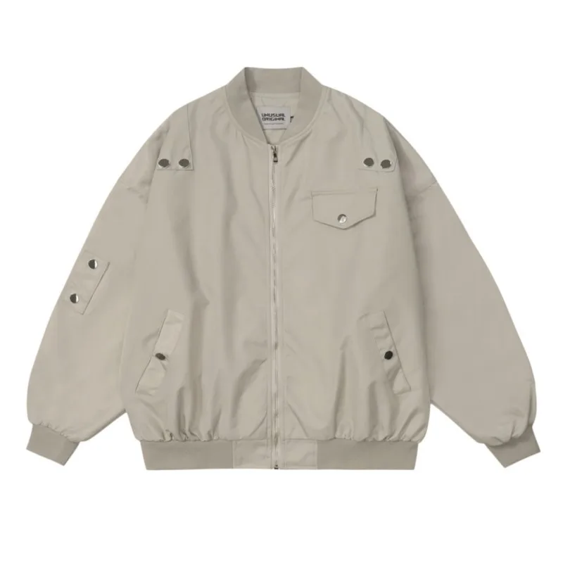 

Unisex Vintage Solid Jackets Streetwear Outwear Autumn Mens Oversized Bomber Jackets Varsity Baseball Jacket chaquetas hombre