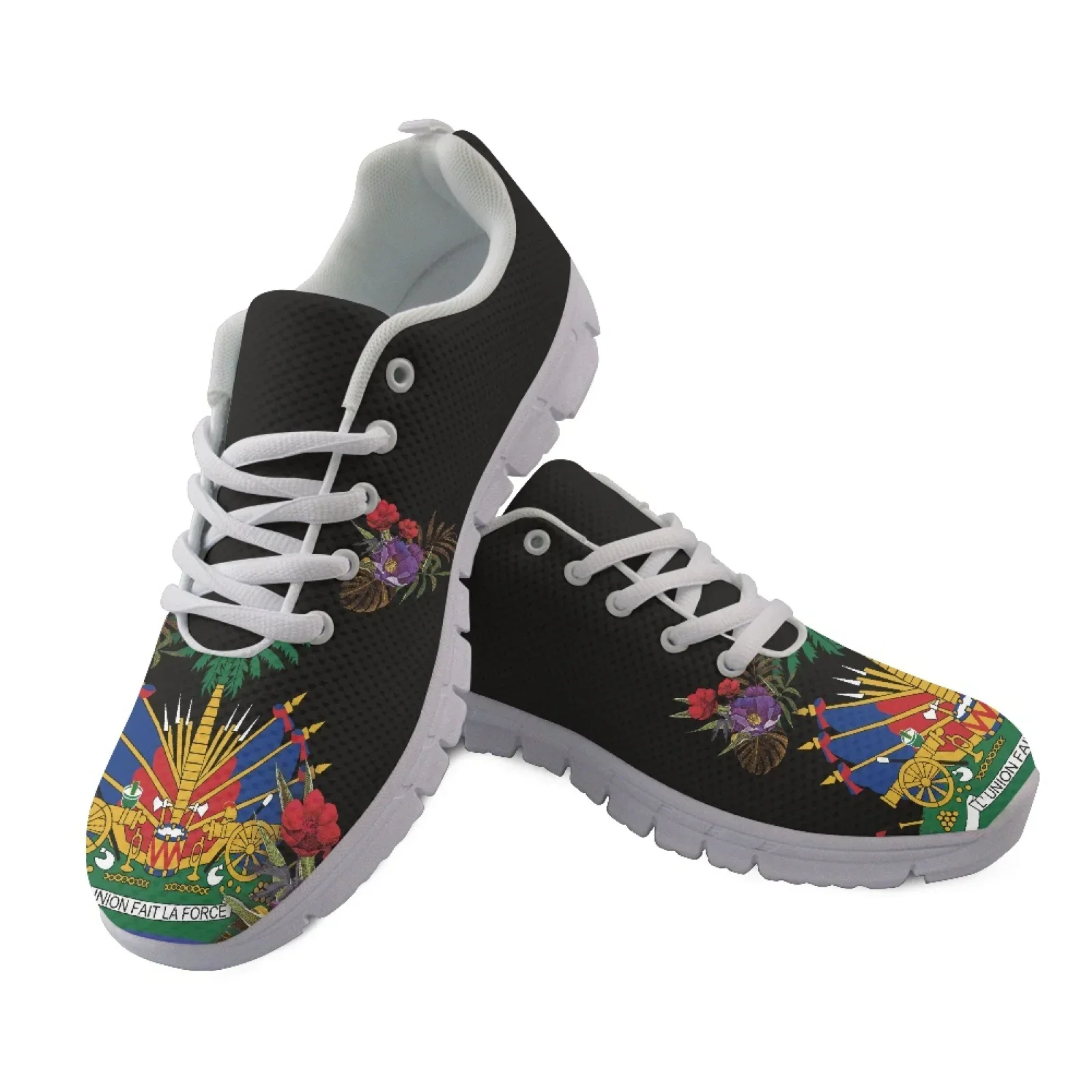 Sports Running Jogging Casual Shoes for Women Men Haiti Flag Print Outdoor Designer Big Size Walk Workout Flats Mesh Sneakers