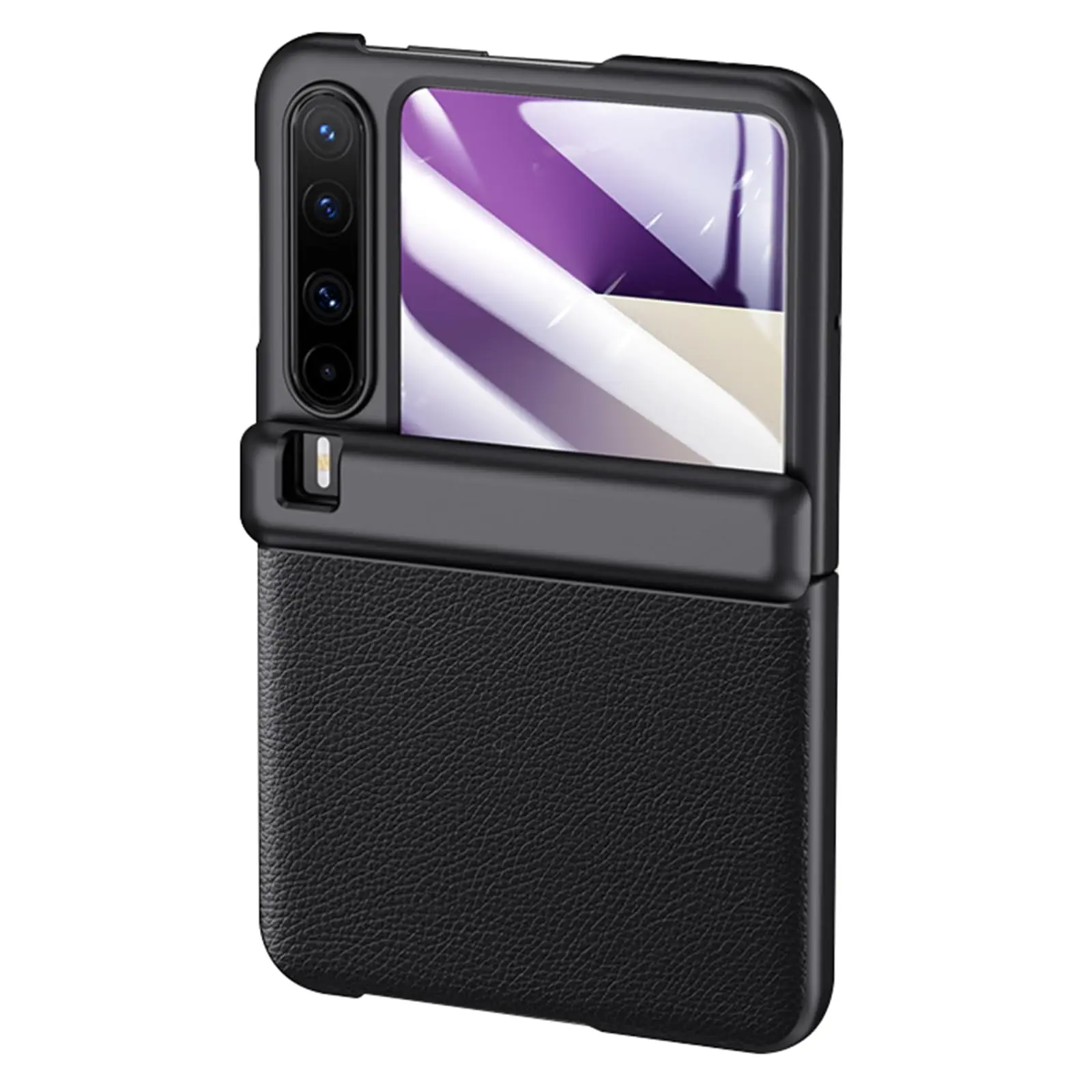 Huawei Pura X Deri Kılıf HD Temperli Cam Ekran Koruyucu Menteşeli Tam Koruma Darbeye Dayanıklı İş Tarzı Kılıf Kadınlar ve Erkekler için