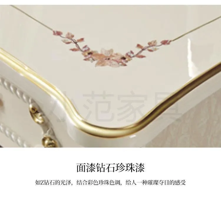 Description Picture 3 of itemVintage Aesthetic Dresser Cabinet Led Desings Wood Luxury Drawer Bedroom Makeup Table Mirror Hotel Toaletka Bedroom Furniture