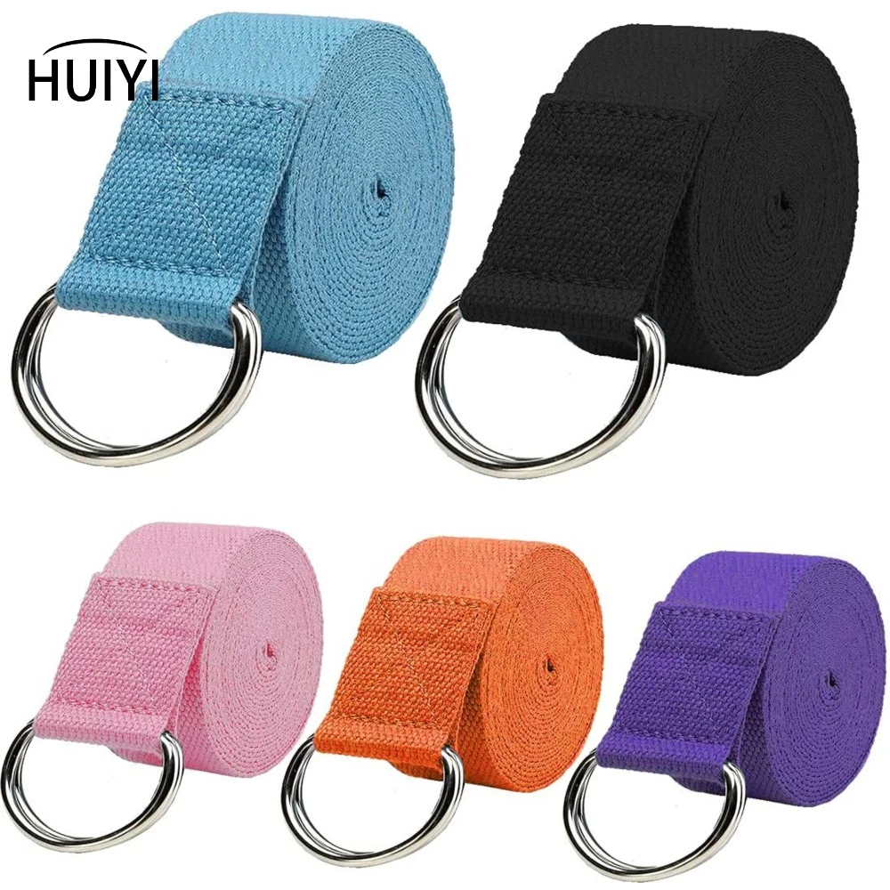 Metal D Ring Pilates Flexibility Strap PATIKIL Yoga Strap For Stretching - 8ft Cotton Yoga Belt With Metal D-Ring Buckle Cotton Stretching Belt Yoga Straps For Stretching