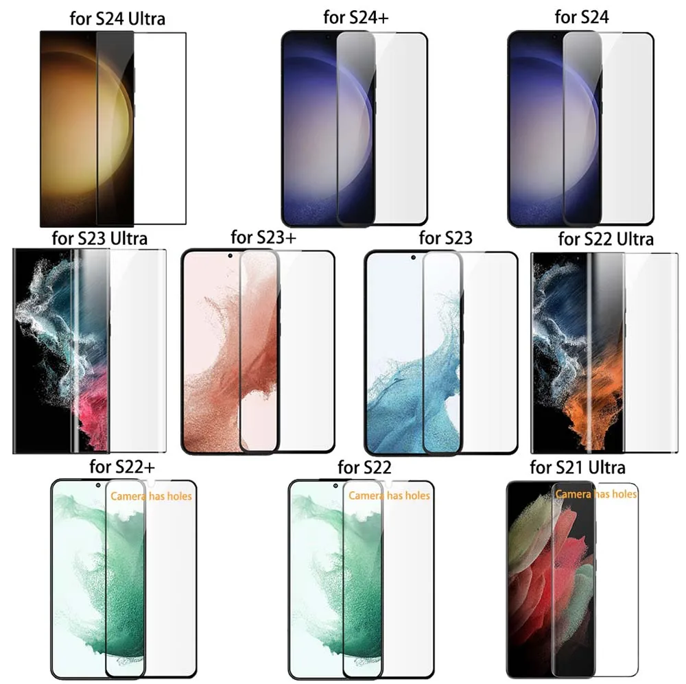 Nillkin 2 Pcs for Samsung Galaxy S24 Ultra, Full Glued Curved Protective Film for S23+ S22 Ultra S22+ S21 Ultra Not glass film