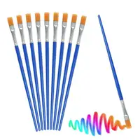 10Pcs/set Painting Brushes Art Round Flat Hair Nylon Hair Paint Brush Pen for Oil Acrylic Watercolor School Art Supplies 1