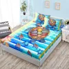 Ocean World Turtle Fitted Sheet Bed Mattress Protector Fashion Bedding Elastic Bed Sheets Kids Twin Full Queen King Bed Cover 2