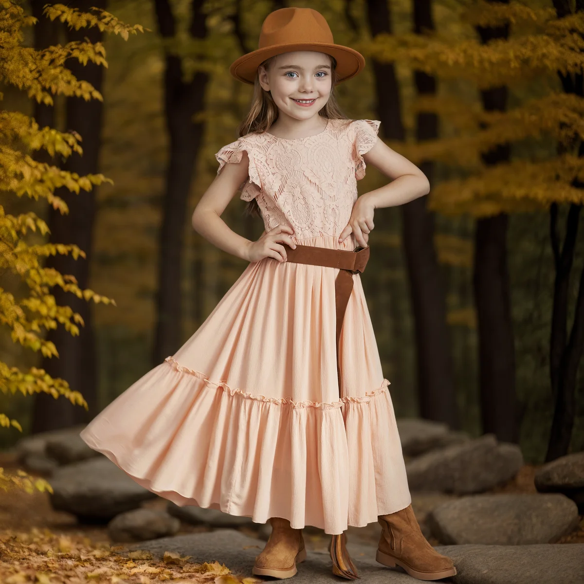 Girls Dress Princess Costume Kids Clothes Summer Girls Lace Cotton Bohemia Long Dresses Baby Kids Flower Wedding Princess Party Dress Vestidos Costume Children Clothing