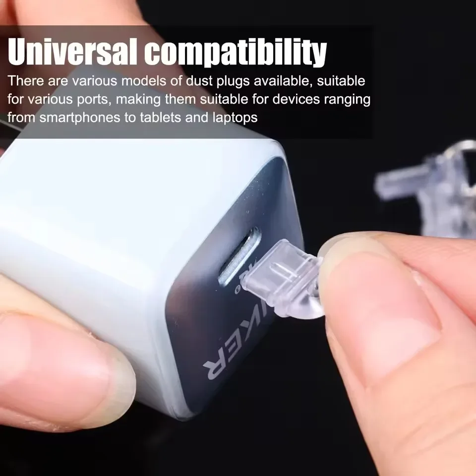 DIY 먼지 플러그 투명 방진 보호 캡 IOS/마이크로 USB/타입 C 포트 보호용 먼지 마개