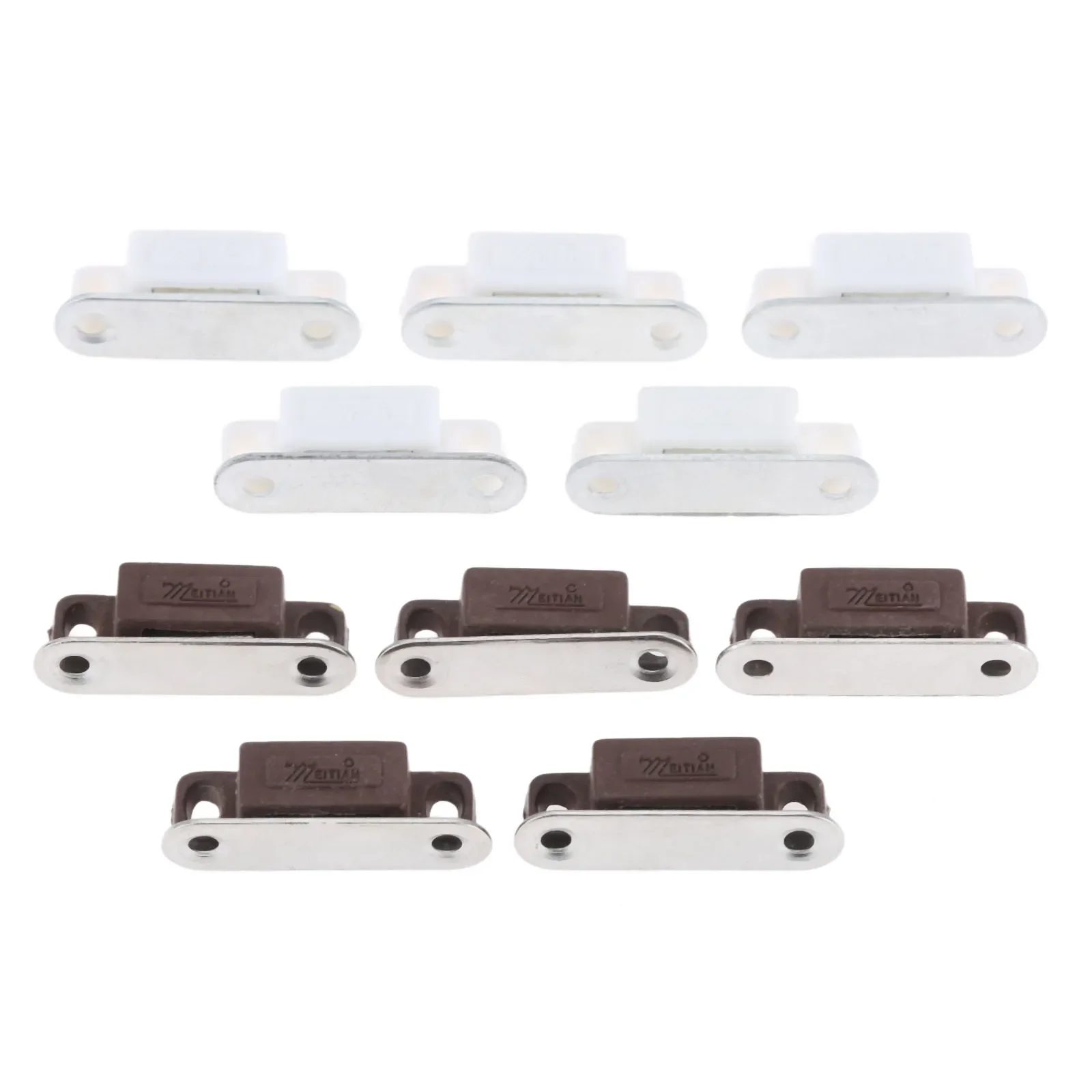 5pcs Magnetic Cabinet Catches Magnetic Cabinet Latches Small Metal Cabinet Door Cupboard Preventing Protecting 27x10mm White/Brown Mini Stopper Kitchen