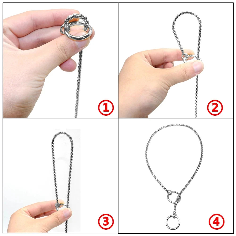 Pet P Snake Chain Collar Dog Choke Collar Stainless Steel Ship Chain for Dogs Adjustable Dog Training Choke Collar For Bulldog