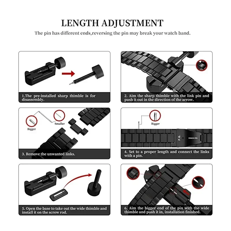 Elegant Stainless Steel Bracelet Wristband Replacement