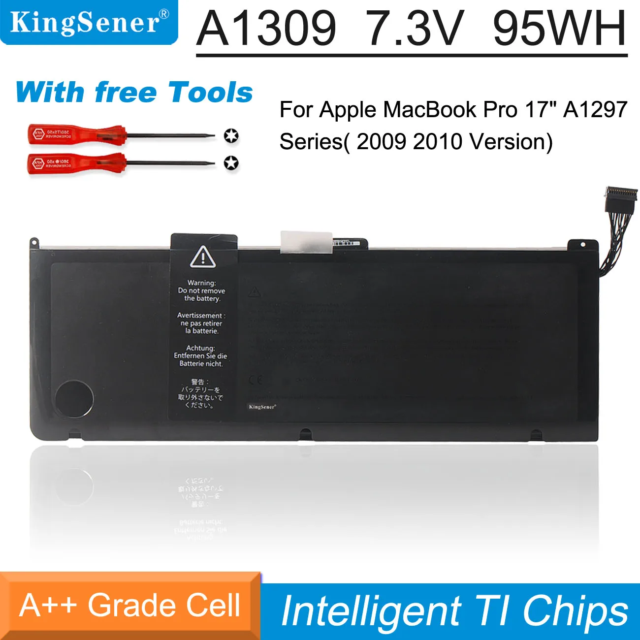 Kingsener A1309 Bateria para Apple Macbook Pro 17 A1297 Início2009 Meados De-2009 Meados De-2010 Mc226 a Mc226ch a Mc226j a Mc226ll a 95wh