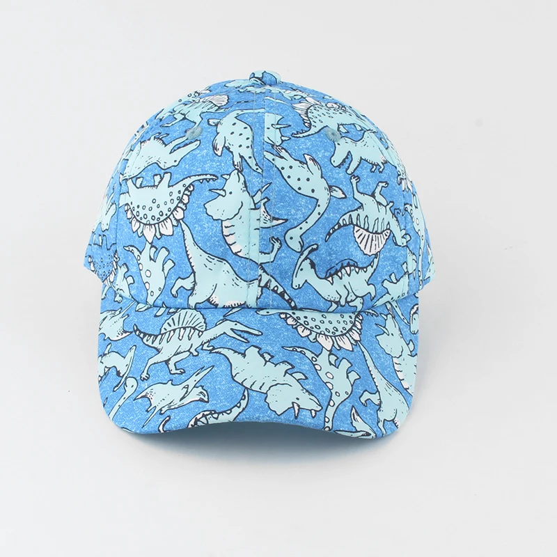 Summer Quick-drying Sun Hats For Kids Cartoon Dinosaur Print Baby Baseball Cap Children Outdoor UV Protection Beach Hat 2