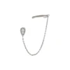 Boucles d'oreilles pendantes en acier inoxydable pour femmes, chaîne de couleur or, pendentif en zircone, Clip, accessoires bijoux de fête de vacances